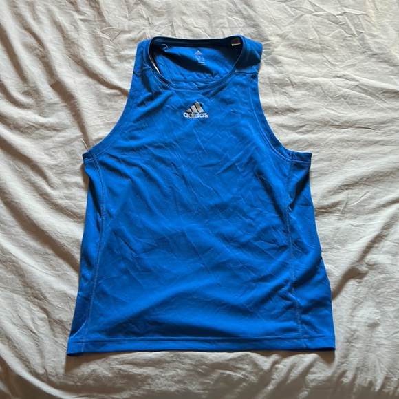men’s small blue athletic adidas tank top - Picture 2 of 3